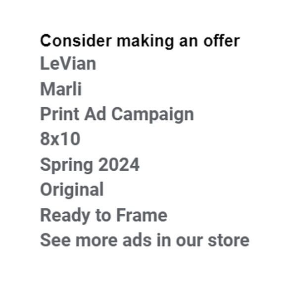 LeVian and Marli Print Ad Campaign Spring 2024 8x10 Ready to Frame Original - Picture 2 of 6